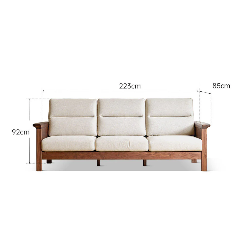 Kloten Natural Solid Walnut Sofa - Image 15