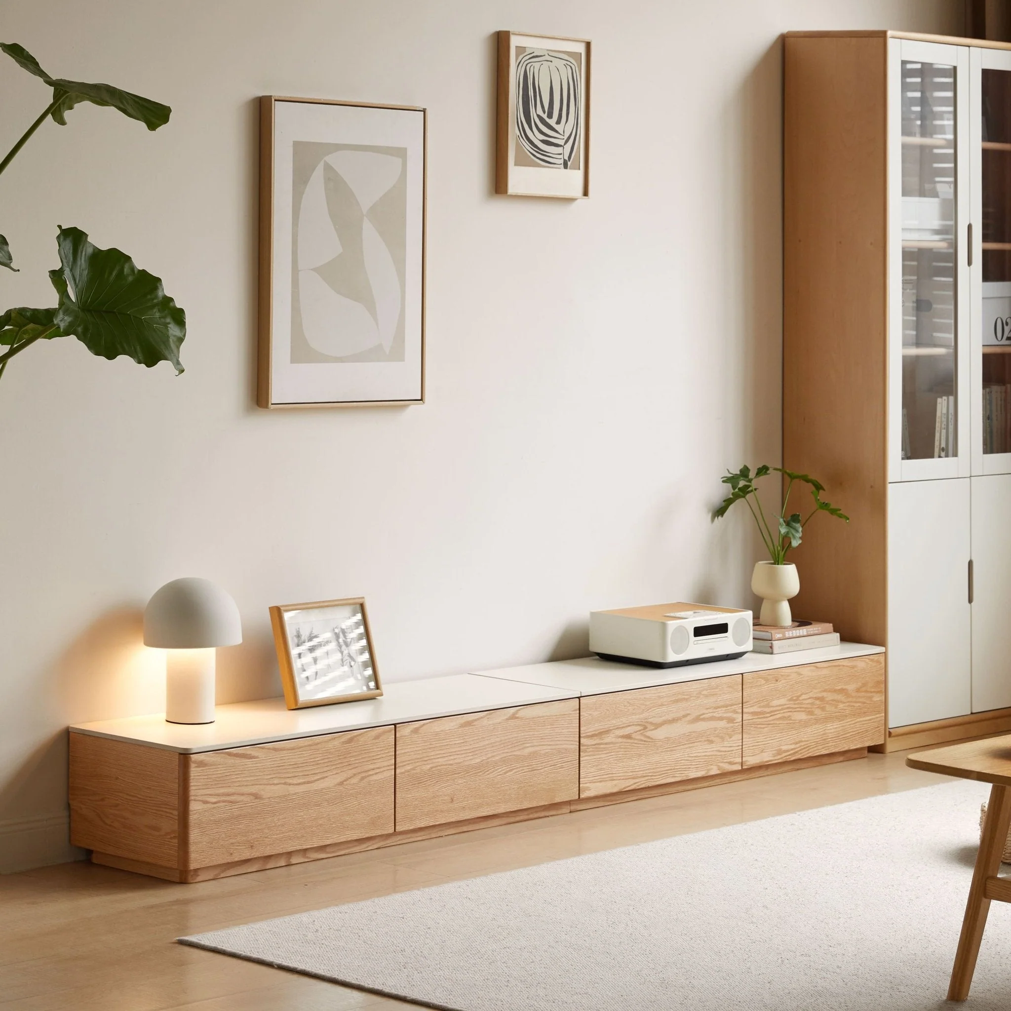 Larra Solid Oak Floor Standing Entertainment Unit with Ceramic Top