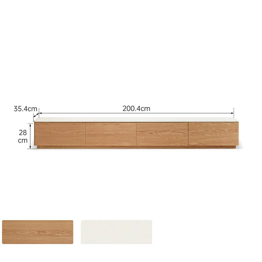 Larra Solid Oak Floor Standing Entertainment Unit with Ceramic Top - Image 5