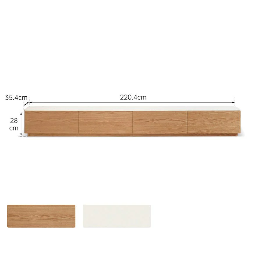 Larra Solid Oak Floor Standing Entertainment Unit with Ceramic Top - Image 6