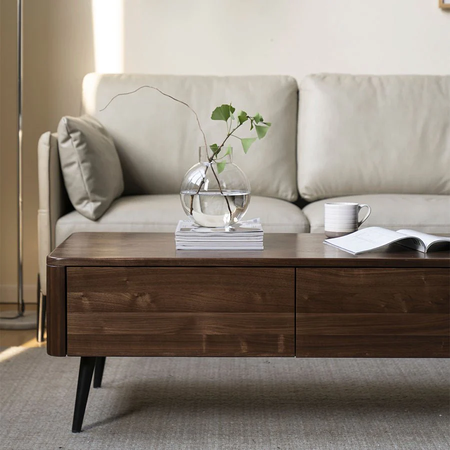 Leeds Natural Solid Walnut Coffee Table - Image 2
