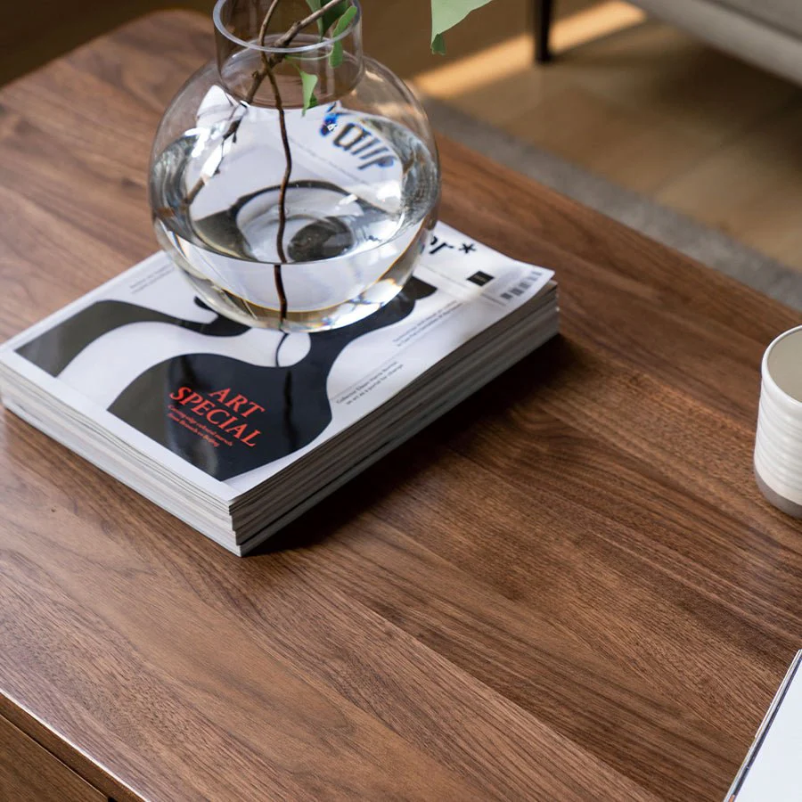 Leeds Natural Solid Walnut Coffee Table - Image 5