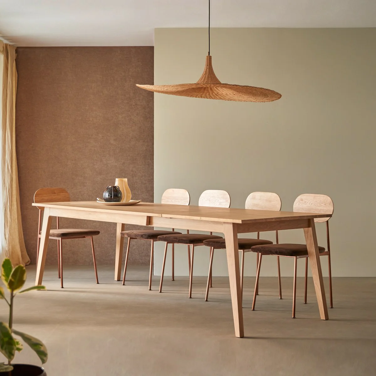 Letur Natural Solid Oak Extending Dining Table