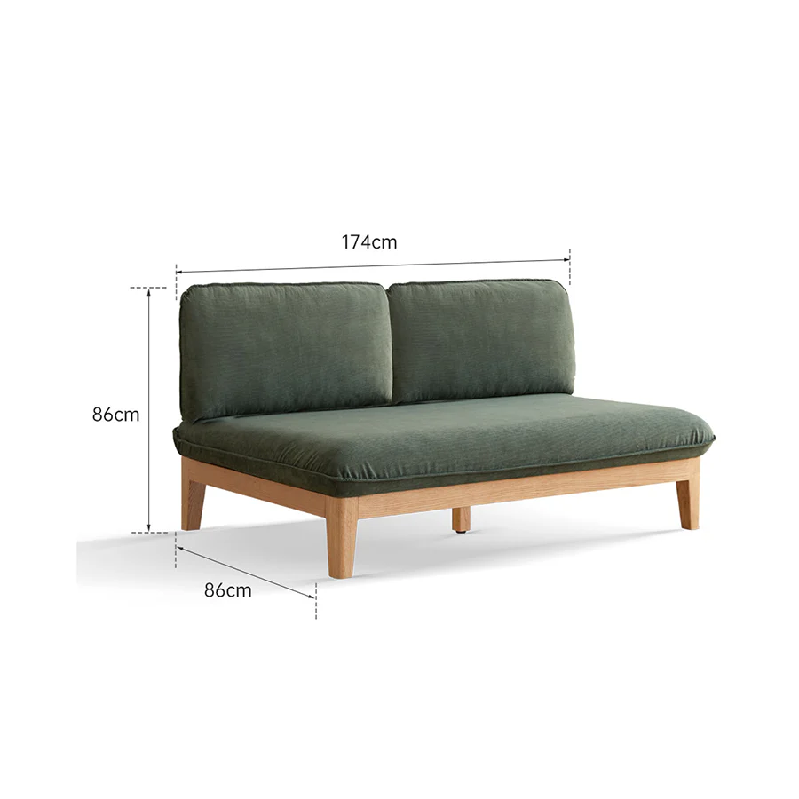 Limoges Natural Solid Oak Corduroy Sofa - Image 10
