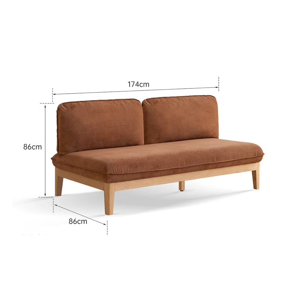 Limoges Natural Solid Oak Corduroy Sofa - Image 12