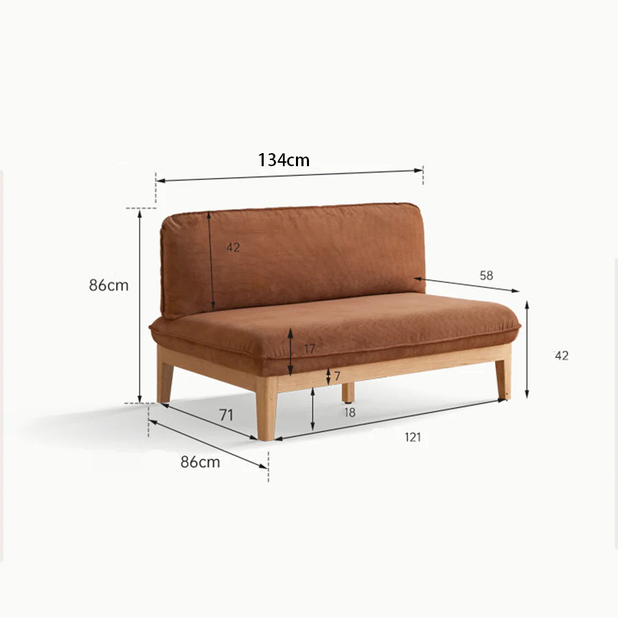 Limoges Natural Solid Oak Corduroy Sofa - Image 13
