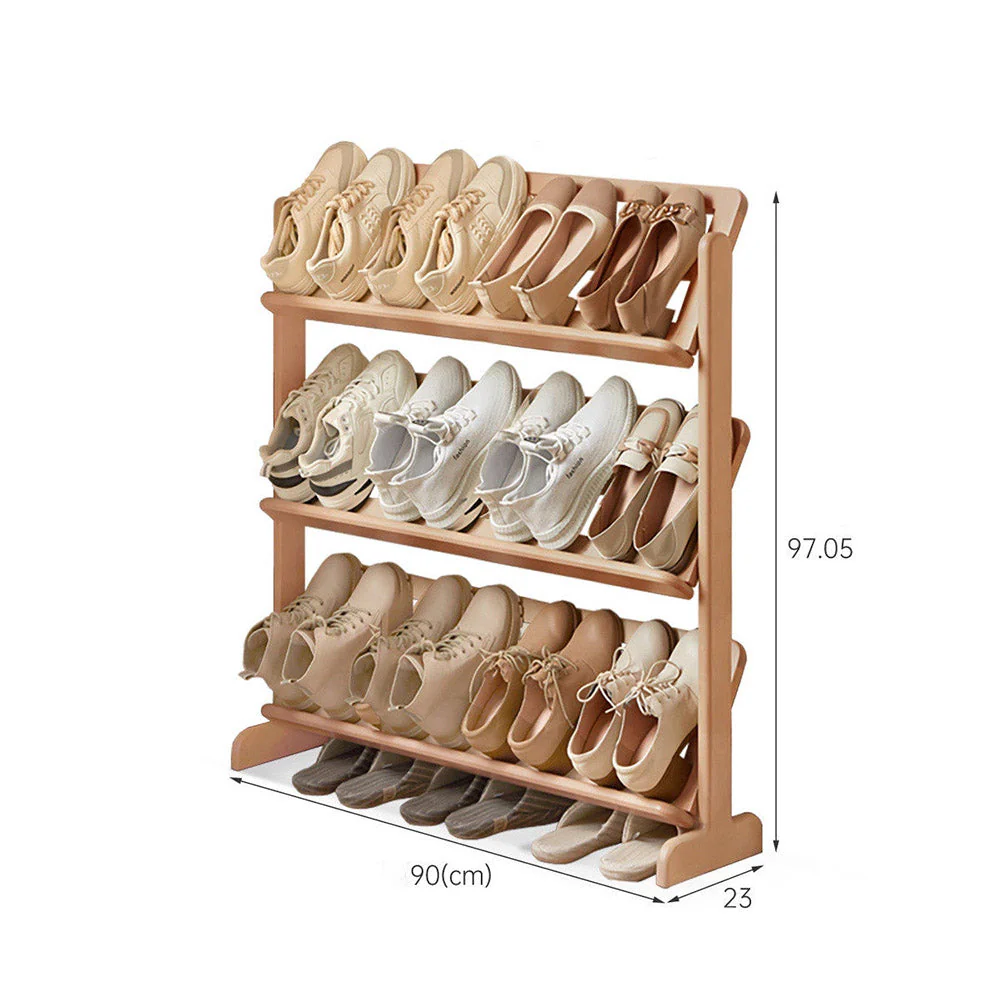 Lodine Natural Solid Beech Shoe Shelf - Image 11