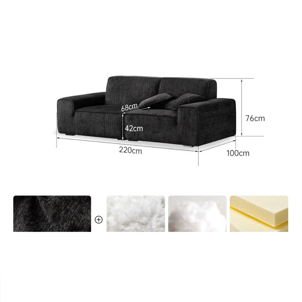Loveren Black Chenille Sofa - Image 11