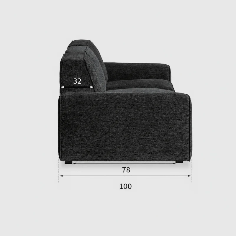 Loveren Black Chenille Sofa - Image 14
