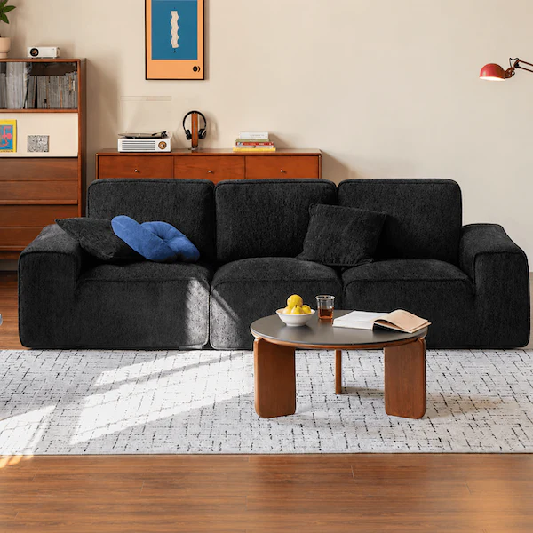 Loveren Black Chenille Sofa - Image 2