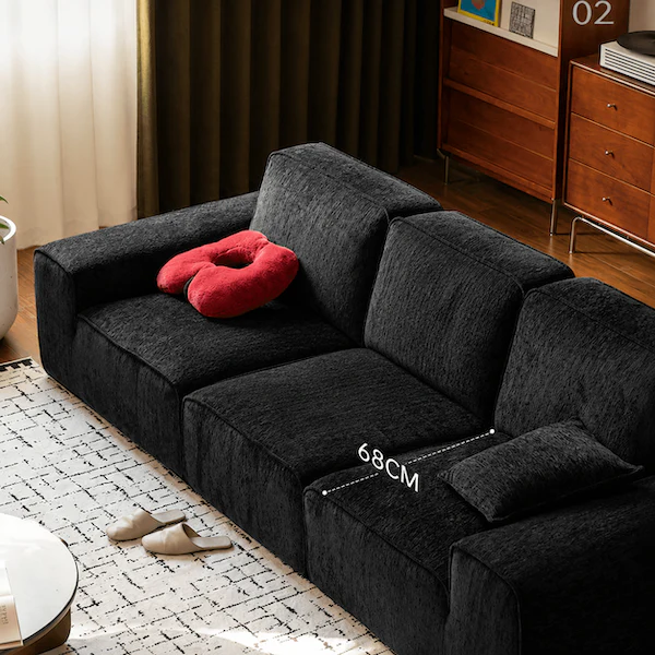 Loveren Black Chenille Sofa - Image 5