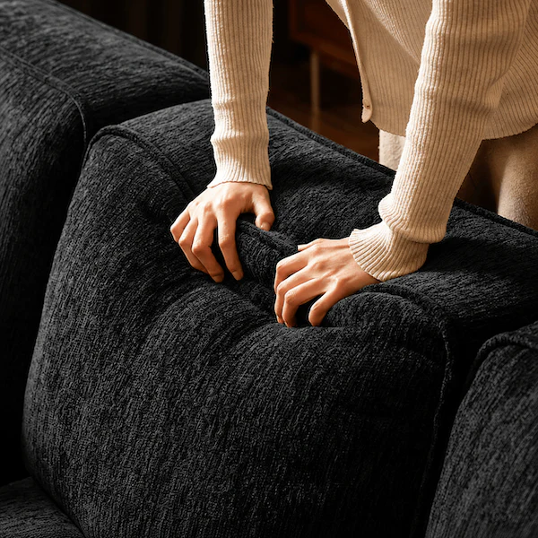 Loveren Black Chenille Sofa - Image 7
