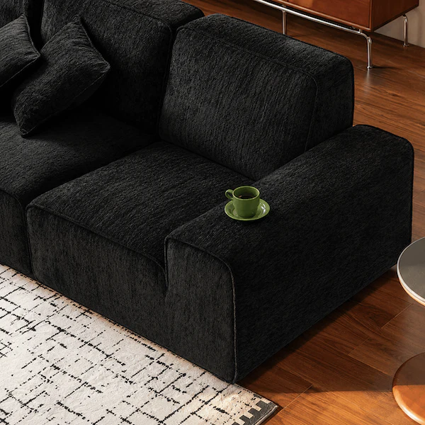 Loveren Black Chenille Sofa - Image 8