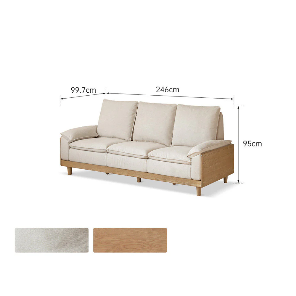 Milena Natural Solid Ash Sofa - Image 16