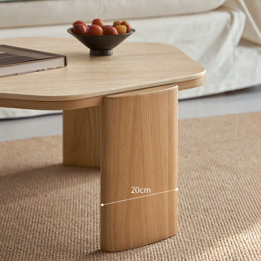 Millis Natural Solid Ash Coffee Table with Ceramic Top - Image 6