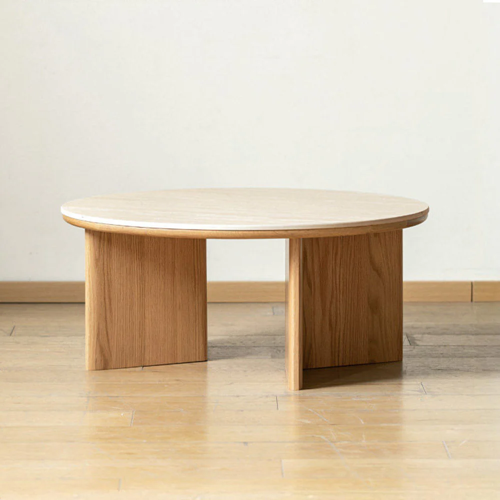Mirto Natural Solid Oak Coffee Table with Ceramic Top - Image 5