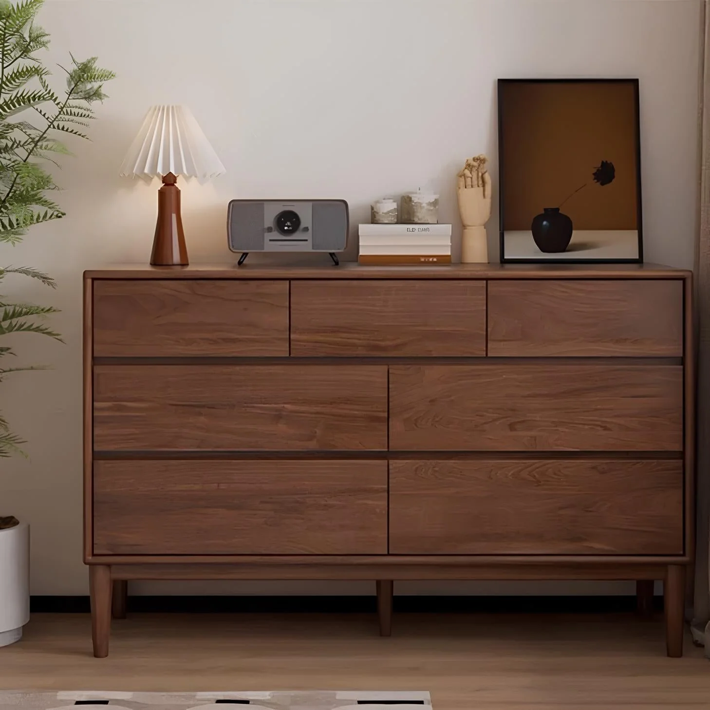 Mocha Solid Walnut 3+4 Chest of Drawers