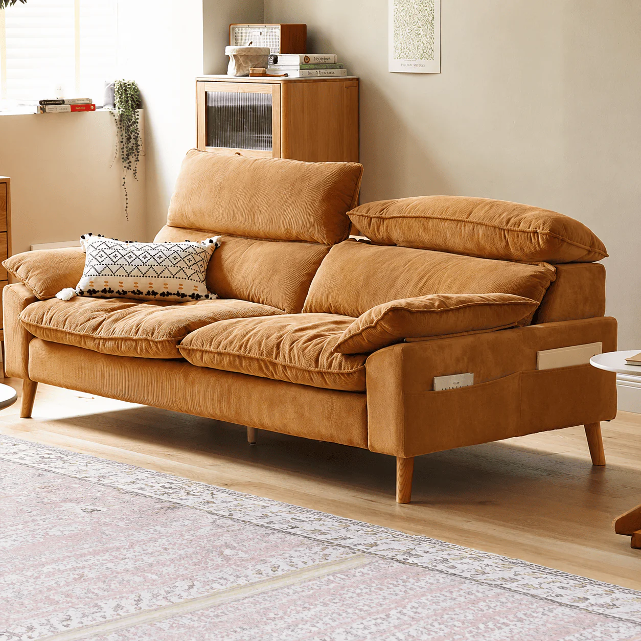 Mork Corduroy Fabric Sofa - Image 2