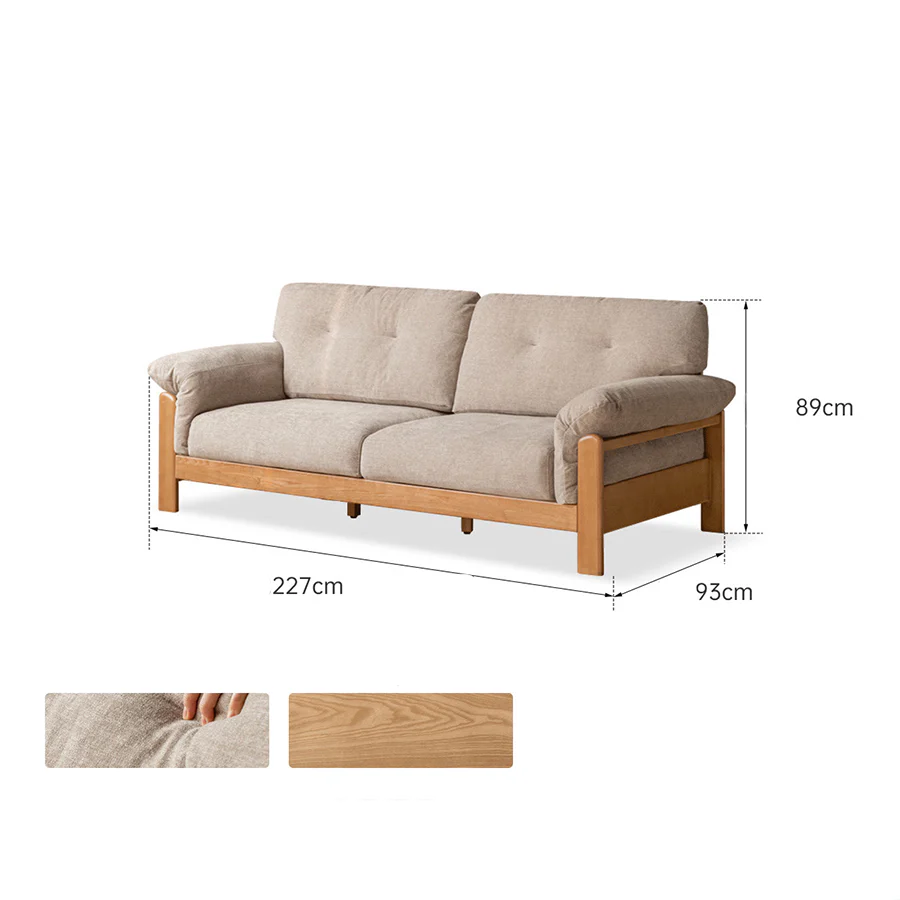 Neuffen Natural Solid Ash Chenille Sofa - Image 9