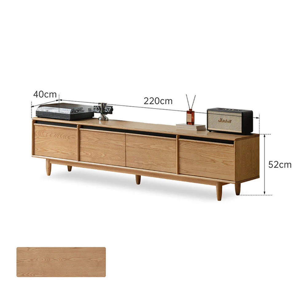 Novara Natural Solid Ash  Entertainment Unit - Image 11