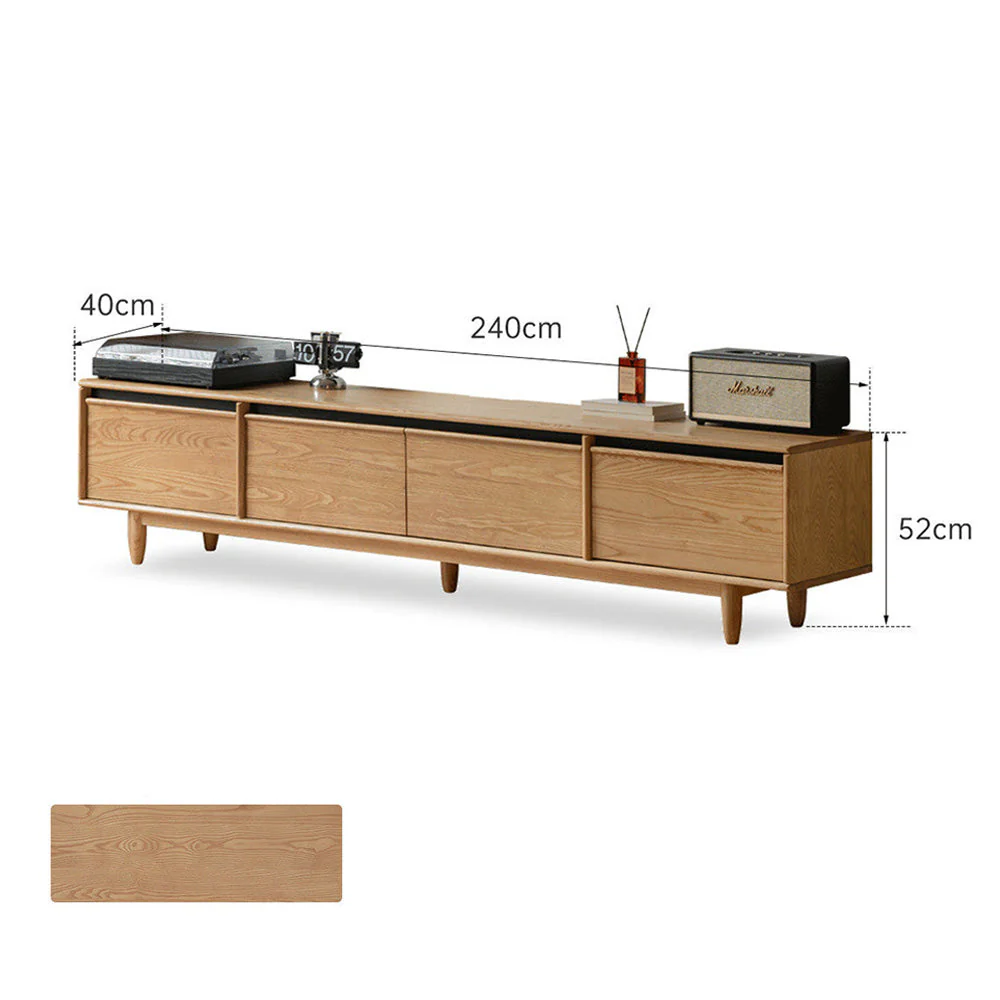 Novara Natural Solid Ash  Entertainment Unit - Image 12