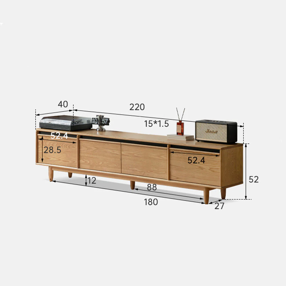 Novara Natural Solid Ash  Entertainment Unit - Image 13