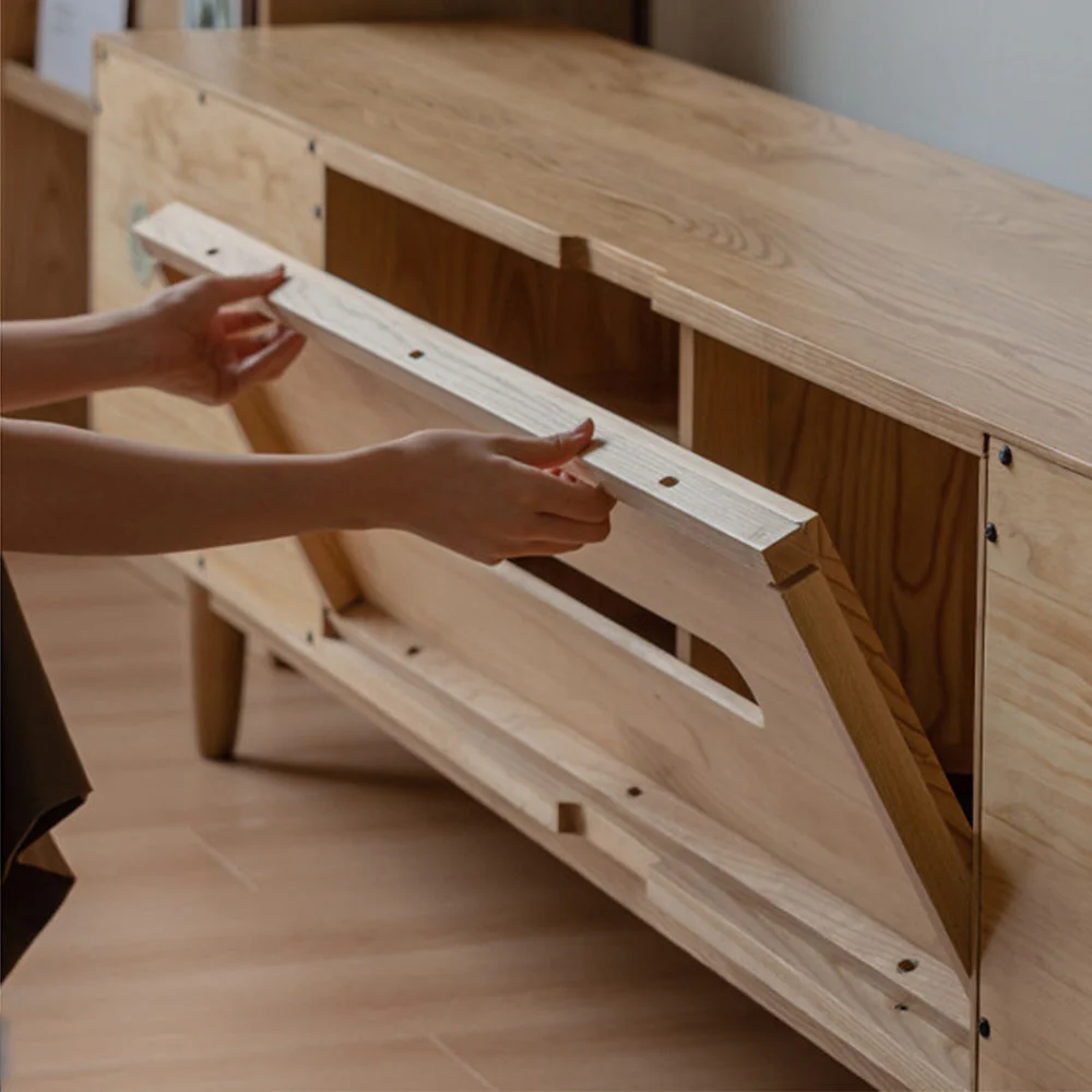 Novara Natural Solid Ash  Entertainment Unit - Image 7