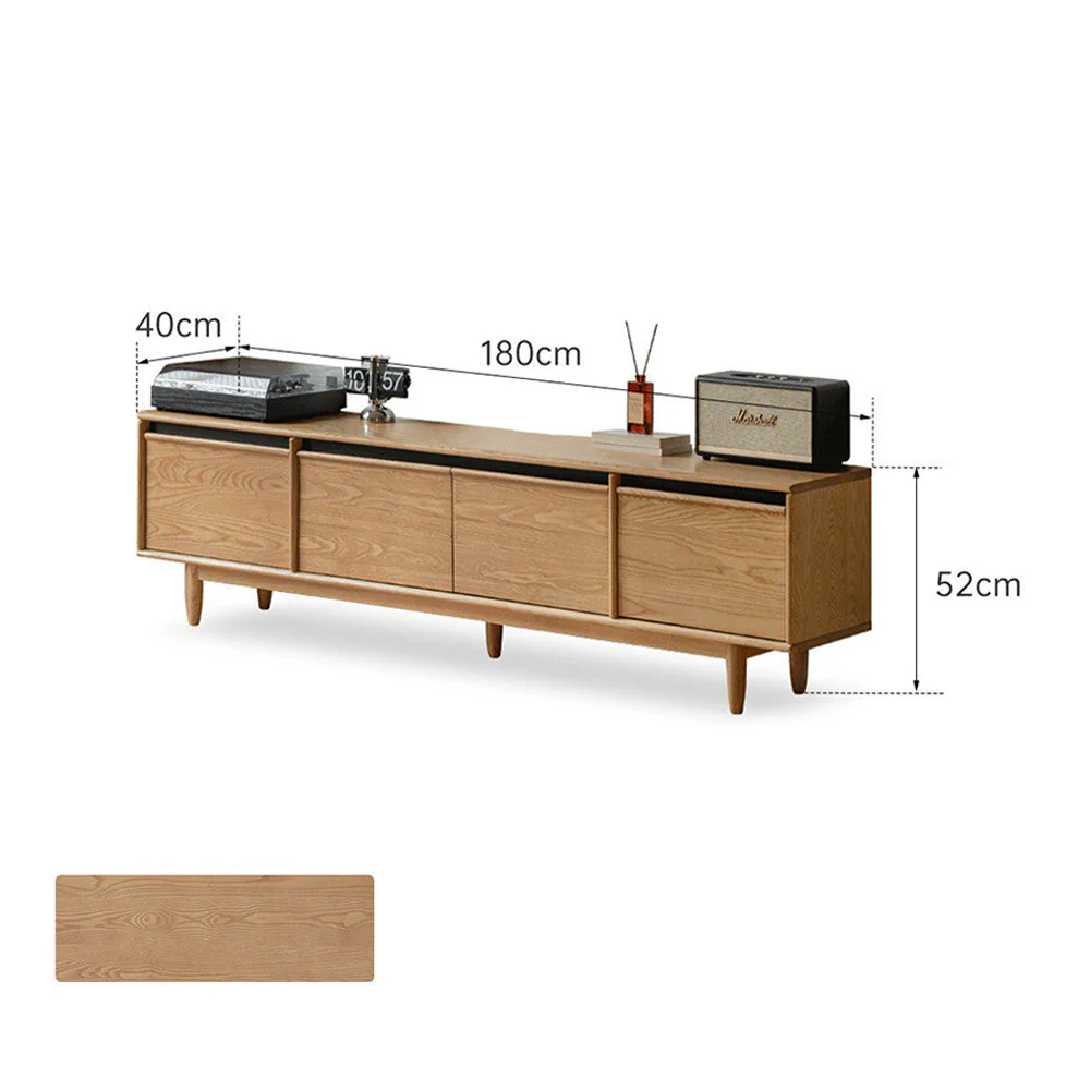 Novara Natural Solid Ash  Entertainment Unit - Image 9