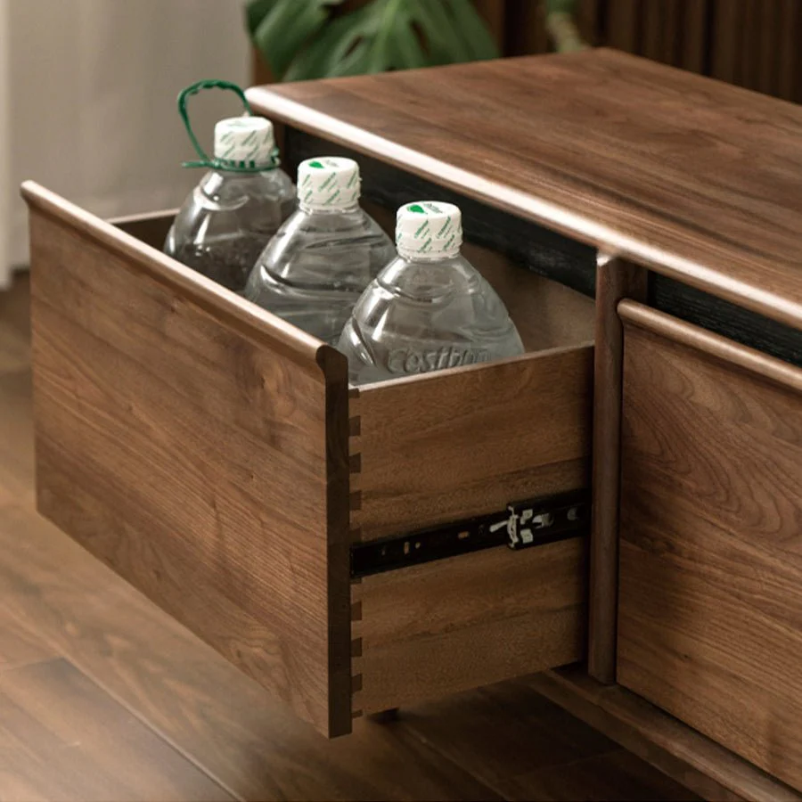 Novara Natural Solid Walnut Entertainment Unit - Image 3