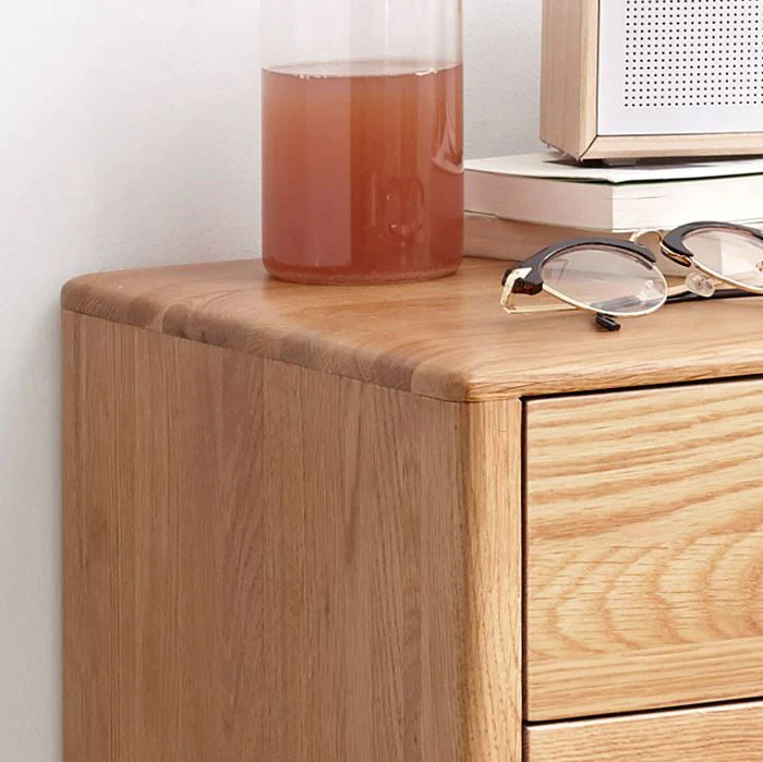 Oslo Natural Solid Oak Bedside Table Design 3 - Image 8