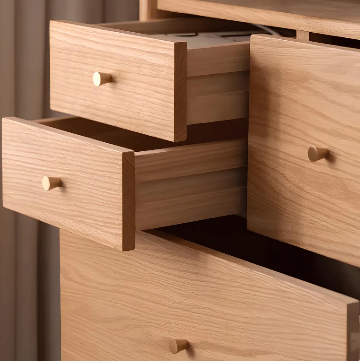 Oslo Natural Solid Oak 3 Over 3 Tallboy - Image 6