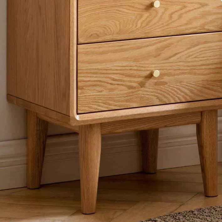 Oslo Natural Solid Oak Bedside Table Design Two - Image 6