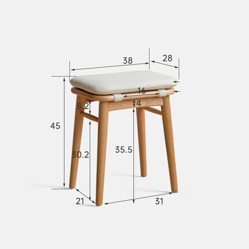 Ottana Natural Solid Hardwood Dressing Stool - Image 16