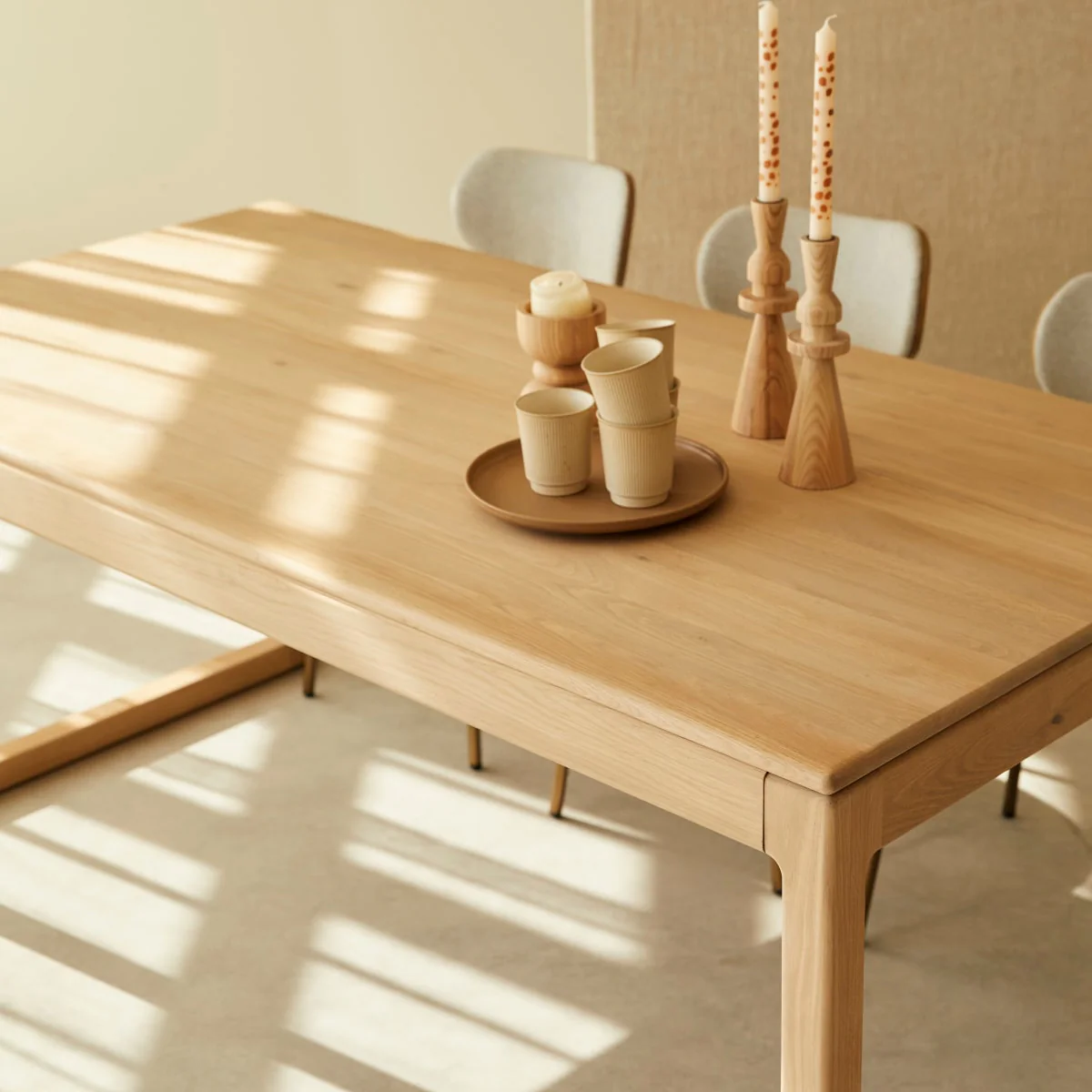 Randers Natural Solid Oak Extending Dining Table - Image 6