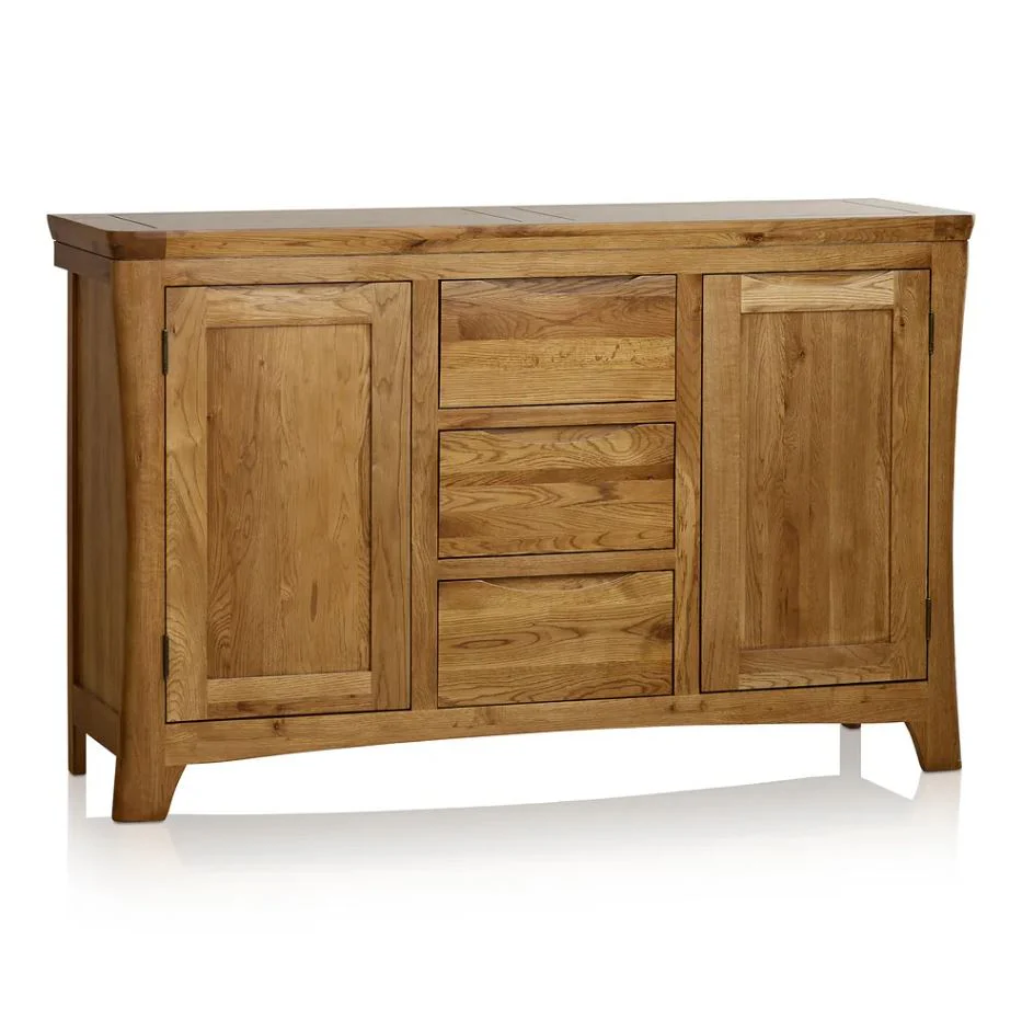Renwick Rustic Solid Oak Large Sideboard with Hutch Dresser - Image 4