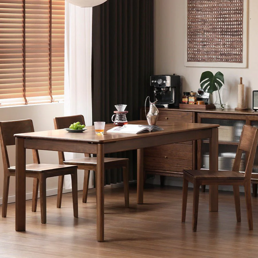 Roselle Natural Solid Walnut Dining Table
