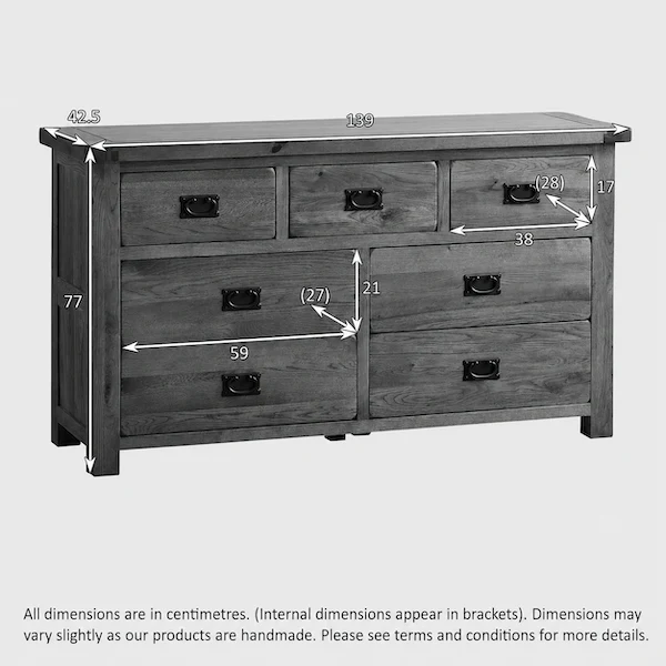 Rustic Country Solid Oak 3+4 Chest of Drawers - Image 4