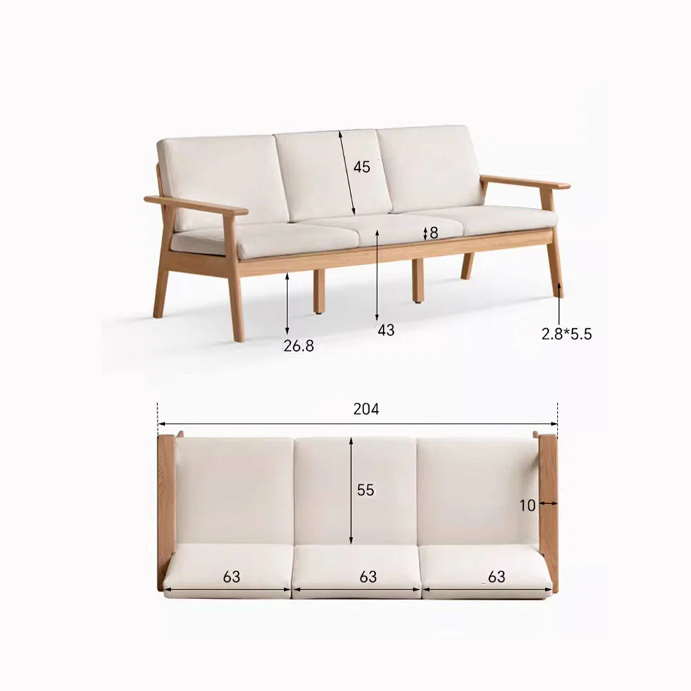 Sano Natural Solid Oak Sofa - Image 10