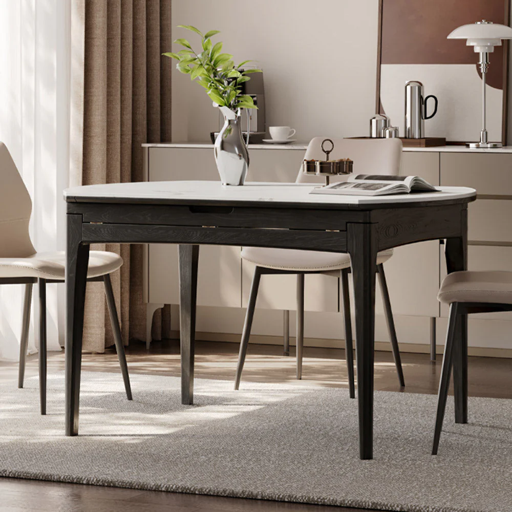 Seattle Charcoal Solid Oak Extendable Dining Table with Ceramic Top - Image 4