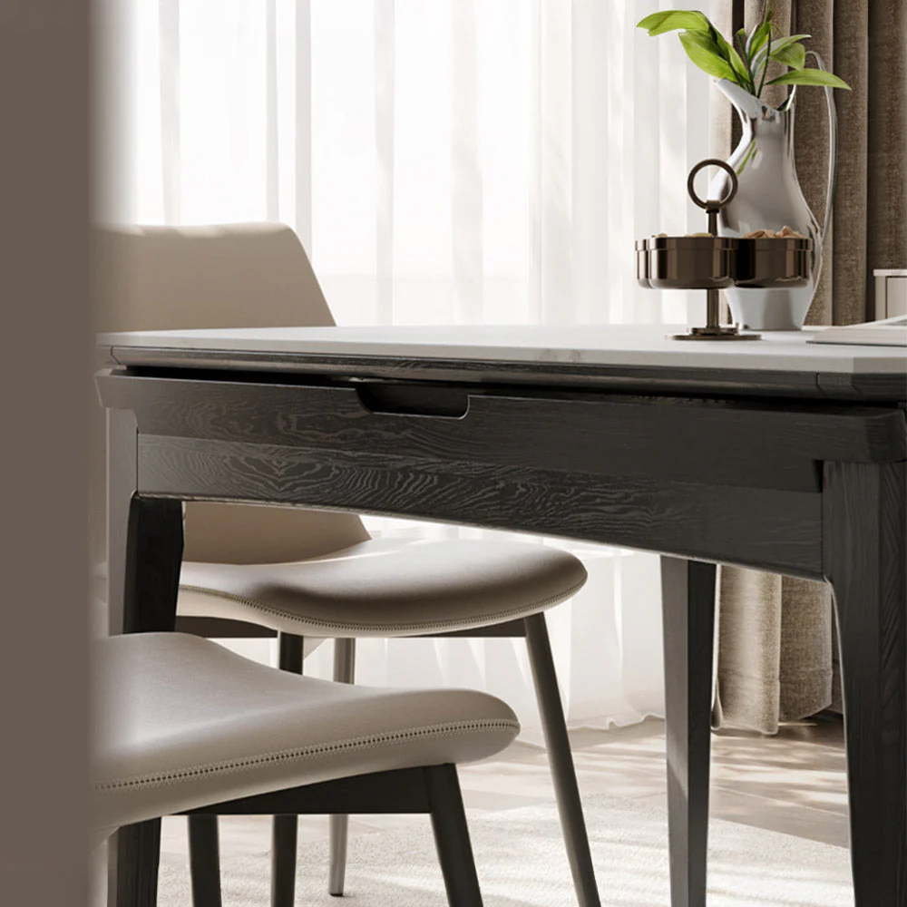 Seattle Charcoal Solid Oak Extendable Dining Table with Ceramic Top - Image 6