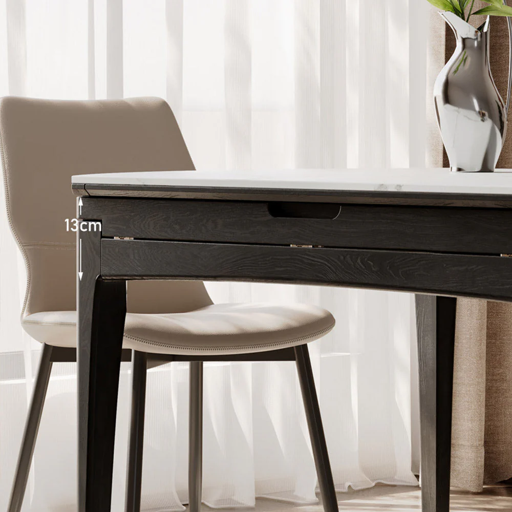 Seattle Charcoal Solid Oak Extendable Dining Table with Ceramic Top - Image 7