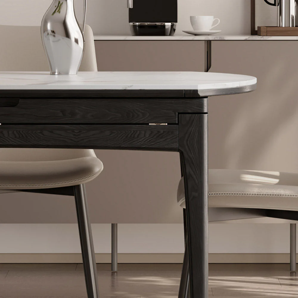 Seattle Charcoal Solid Oak Extendable Dining Table with Ceramic Top - Image 8