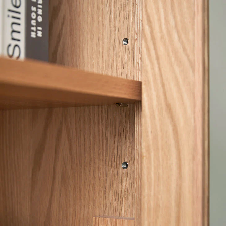 Seattle Natural Solid Oak Large Display Bookcase Cabinet - Image 10