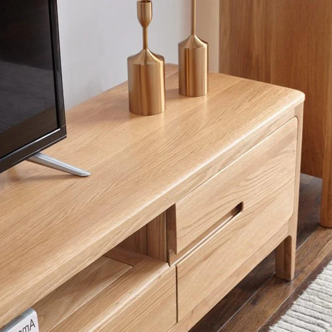 Seattle Natural Solid Oak Entertainment Unit - Image 3