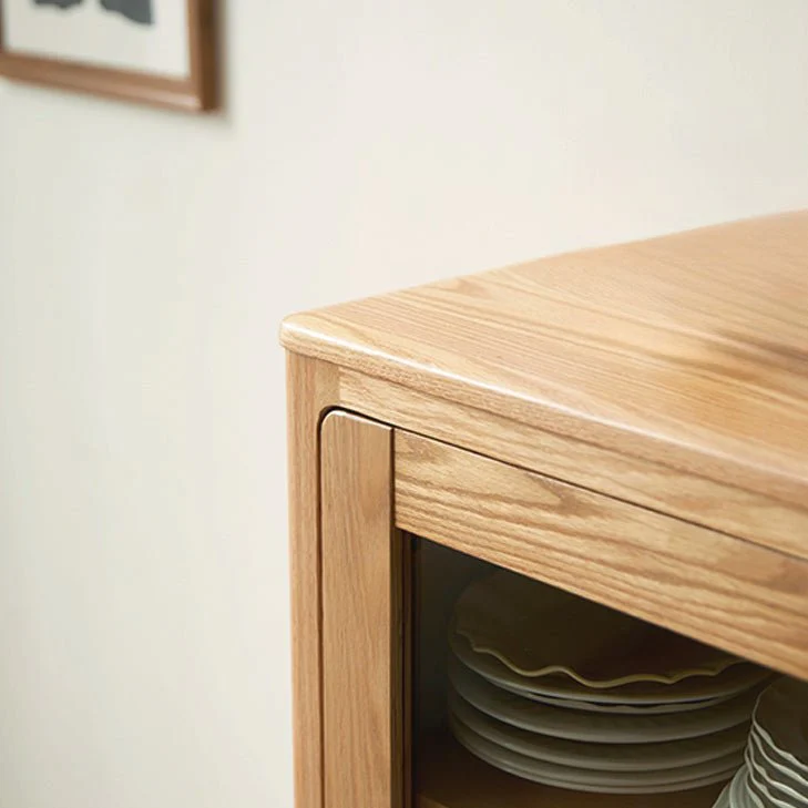 Seattle Natural Solid Oak Tall Sideboard - Image 10