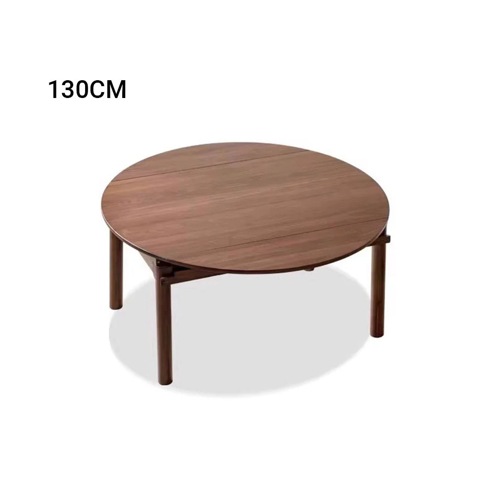 Seattle Natural Solid Walnut Round Extendable Dining Table - Image 10