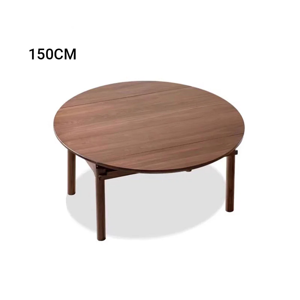 Seattle Natural Solid Walnut Round Extendable Dining Table - Image 11