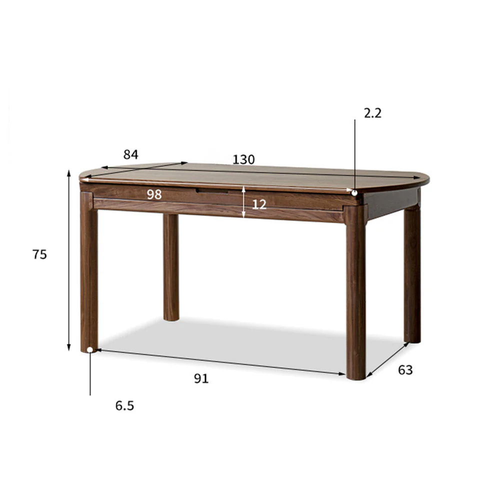 Seattle Natural Solid Walnut Round Extendable Dining Table - Image 12