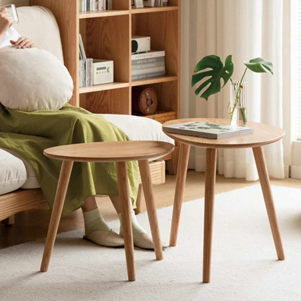 Toffia Natural Solid Oak Coffee Table Set - Image 3