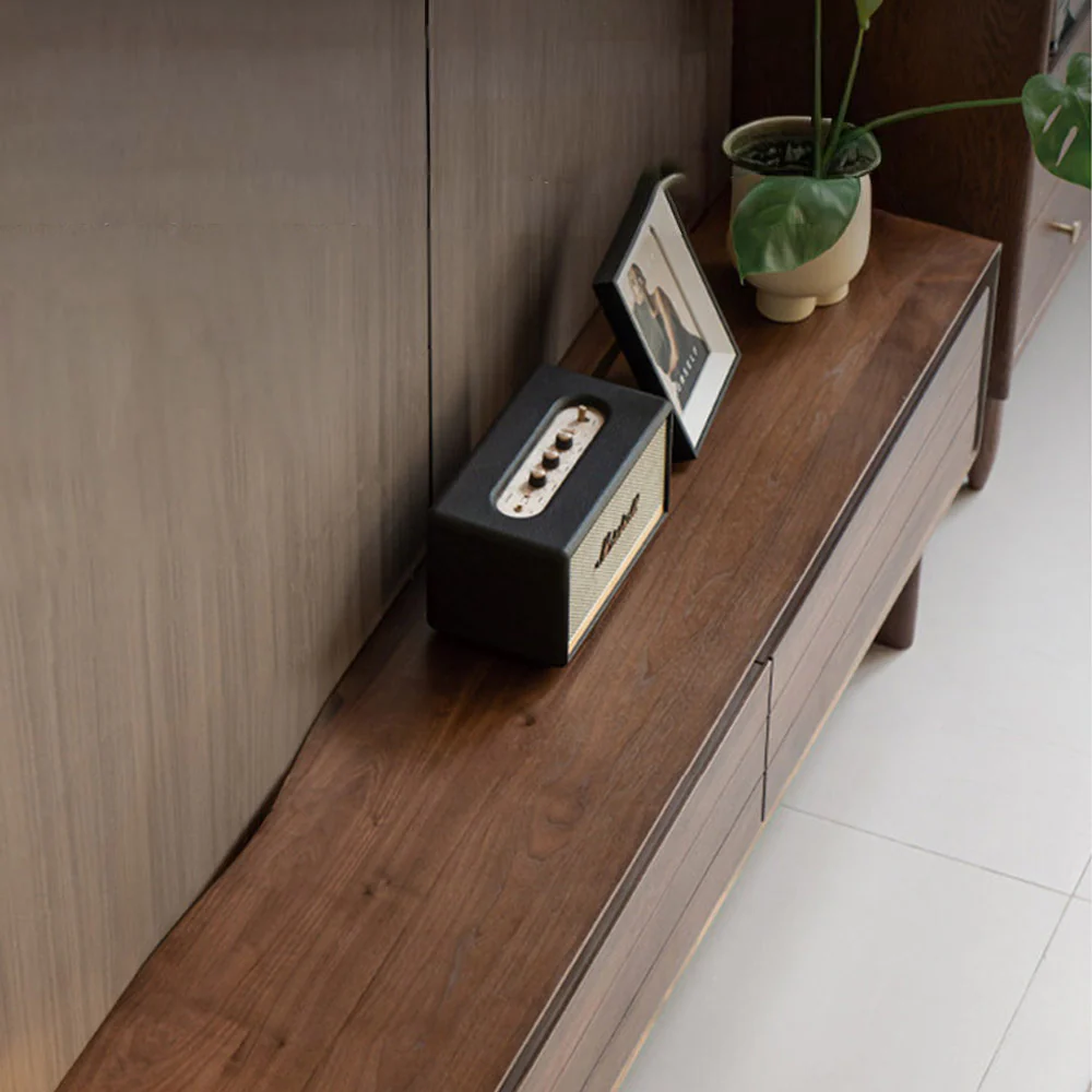 Viano Natural Solid Walnut Entertainment Unit - Image 5